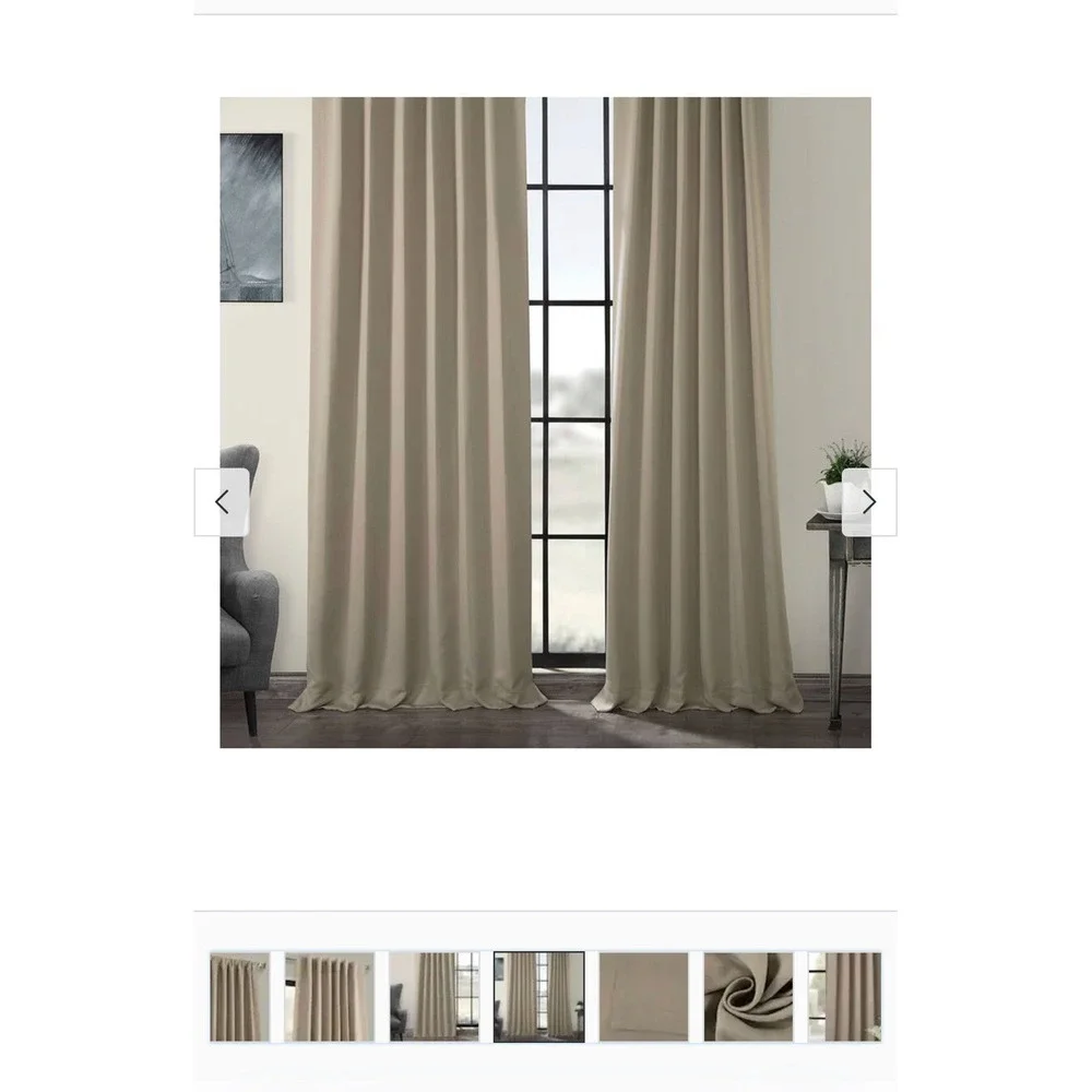 2 Exclusive fabrics & Furnishings‎ Blackout Curtains 98in X 120in Velvety Beige